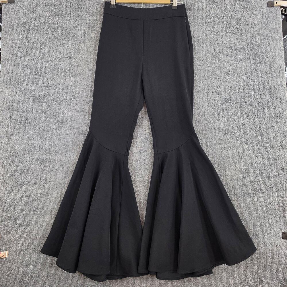 Alexis Pants Small Ruffle Dramatic Flare Black Dressy Formal Party Boho Retro